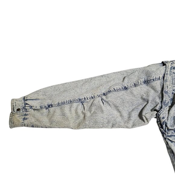 Vintage Van Cort Denim Jacket M Acid Wash Distressed Stained Thrashed Bomber - Picture 11 of 16